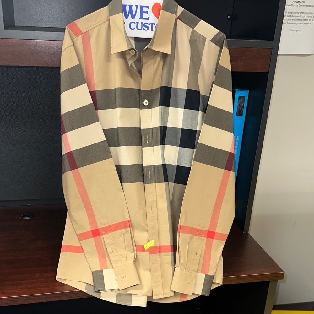 Burberry Men's Beige and Dark Brown Check Shirt - Picture 6 of 8